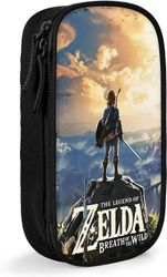 Kerota TI1634 Legend of Zelda Penaali Pen Bag Tussi tavaraa Koulun paperitavaroiden järjestäjä kestävillä vetoketjuilla Hauska Sopii kouluun, toimi...