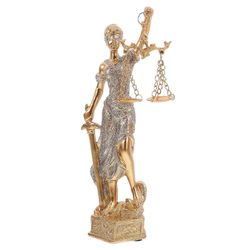 Lady Justice -patsas Hartsi Kreikkalainen jumalatar veistos asianajajatoimiston sisustukseen Golden 18.50X6.00X4.50CM