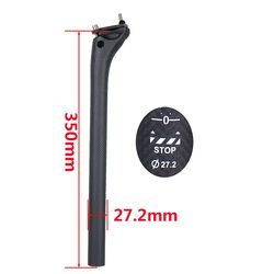Carbon Sadelpind Mountainbike Cykel sædestolstol 3K 27,2x350 mm 6512