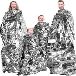 Xqday 3 stk Emergency Blanketshigh Sølv Reflekterende Mylar Film Foil Sheetheat Foil Protection Camping Blanket Hiking Space Tæpper og Garden Green...