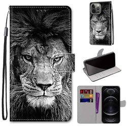Foxdock Sag til iphone 13 Pro Creative Mønster Tui magnetiske kort holder tegnebog - Lion