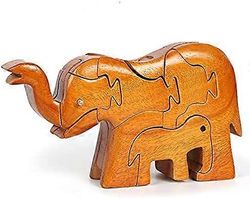 Wjiaer EläinPuiset palapelilelutÄlykkyyspeli lapsille Puupalikka Palapeli Elefantti