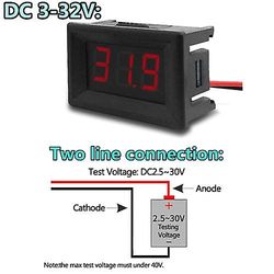 0.36Inch mini digital voltmeter dc 3v til 32v digital voltmeter 0-100v spænding panel meter rød elektromobil motorcykel bil Dc 3-32v