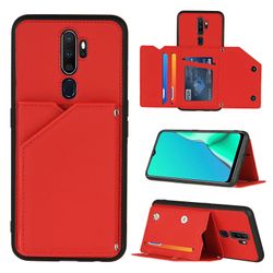 Gangxun Case For Oppo A9/a5 2020 Vintage Cuir Cover Leather Case Bumper - Rouge