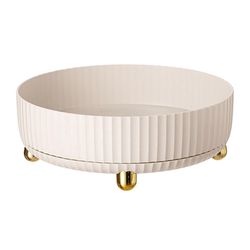 360 astetta pyörivä säilytysalusta Innovatiivinen kevyt ylellinen maustejärjestäjä levysoitin meikkijärjestäjä keittiön peilipöytään kerma valkoinen