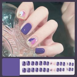Bærbar negle patch aftagelig blød negle patch gelé lim færdig søm patch wearable nail patch Poi pige