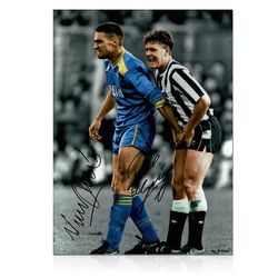 Exclusive Memorabilia Paul Gascoigne og Vinnie Jones signert foto