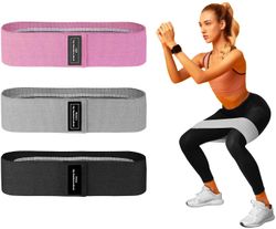 Linkrunning Stof modstandsbånd sæt (3 pakke), booty workout fitness bånd til booty bygning, 3 forskellige modstandsniveauer Pilates bånd til booty ...