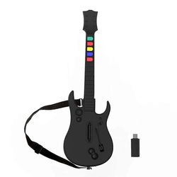 2.4G langaton pelikitaraohjain PC: lle, joka on yhteensopiva Clone Hero Rock Band Games Remote Joystin kanssa Musta