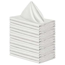 Kangaslautasliinat 20pack 30x30cm, illallislautasliinat reunoilla, pestävät lautasliinat ihanteellinen juhliin, häihin ja illallisiin valkoinen