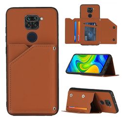 Gangxun Sag For Xiaomi Redmi Note 9 Vintage Cuir Cover Læderetui Kofanger - Marron