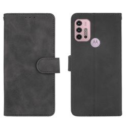 Etui til Motorola Moto G30 / G20 Cover Premium læder med kortholder Flip Folio magnetisk etui Etui Coque - sort