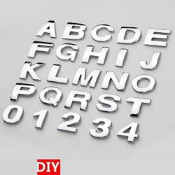 auton muotoilu 25mm / 45mm 3d DIY kirjaimet aakkoset tunnus kromi autotarrat koristelu auton tarrat logo autot auto lisävaruste Silver25MM9