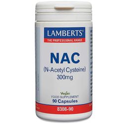 Lamberts NAC (N-asetyylikysteiini) 300mg 90 kapselia