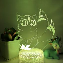 Neon Lights Shxx 3d Led Night Light Kirara Håndlavet 3d Illusion Lampe 16-farve Børns Soveværelse Dekorative Lys B091-31 A