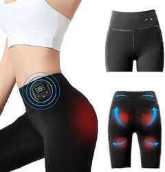 Hög midja shorts Yoga byxor med Ems muskelstimulator uppladdningsbar, skinka Ultimate Ems stimulator för män och kvinnor 8 lägen 19 intensitetsnivå...