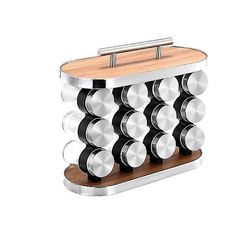 Yunshu Glas krukker Spice Shaker krydderi dispenser 12Pc sæt med krydderistativ
