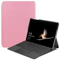 Yhteensopiva Microsoft Surface Go/Go 2/Go3 Tri-fold Stand PU Leather + PC Tablet Case -kotelon kanssa kynäpaikalla Vaaleanpunainen