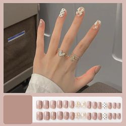 Bærbar negle patch aftagelig blød negle patch gelé lim færdig søm patch wearable nail patch Romantisk