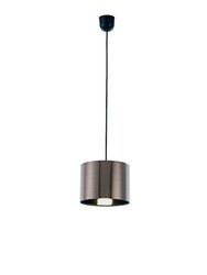 Inspired Lighting Dako Black Loft Vedhæng 1 Light E27 med 200 x 150mm metallisk pistol metal cylinderskærm