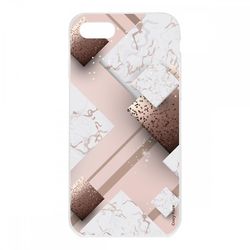 Crazy Kase Sag til IPhone 7 i blød silikone, pink marmor og chokolade