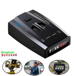 Anti Laser 2023 -versio auton tutkatunnistin RAD10000 16 täyden kaistan tutkasignaalin tunnistus X K Ka Ku VGR-2 englanti / venäjä ääni