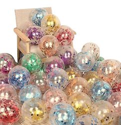 Handuo 24 stykker konfetti balloner | Prefilled 12 Tommer Latex Party Balloner med Guld Konfetti til fest dekorationer, Bryllup