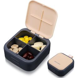 Pill arrangør Pill Sag Box Pocket Travel Container Tabletter Dispenser Vitamin Capsule Plastic Medikament Holder Hud