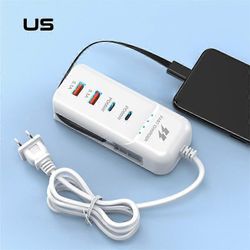 66 W moniporttinen USB-laturi PD Type C pikalataus seinälaturi matkapuhelimen lataustelakka-asema EU US Plug USB Type C -laturi