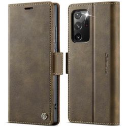 CASEME 033 -sarja Samsung Galaxy Note20 Ultra 5G Note20 Ultra -kotelolle RFID-estävä lompakkoteline Espresso Coffee