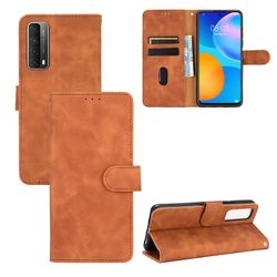 Etui til Huawei P Smart 2021 Cover Premium Læder med kortholder Flip Folio Magnetisk etui Etui Coque - Sort Brown
