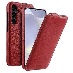 MELKCO Samsung Galaxy S24 -kotelolle pystysuora käännettävä aito lehmännahkainen puhelimen kansi täysi suoja Monivärinen Style F