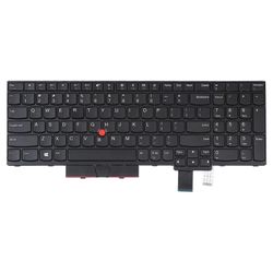 Yhdysvaltain version näppäimistö osoittimella Lenovo Thinkpad T570 T580:lle Musta