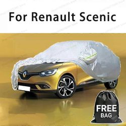 Auton kansi Renault Scenic Täysi kansi Vedenpitävä aurinkosuoja Naarmuuntumattomat autotarvikkeet Hopea