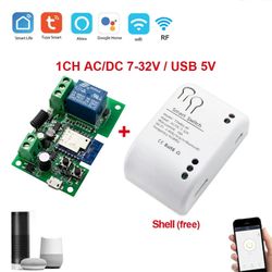 Unbrand Smart Wifi -kytkinmoduuli 12V 24V 220V RF 433 kauko-ohjattavan laitteen ohjaus 1CH 7-32V
