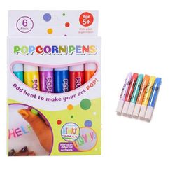 Magic Puffy Pens -setti - 6 neonväriä Popcorn-kynä 3D-mustelämmöllä ja katso sitten taiteen kasvavan hauskaa Kuten