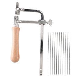 Ammattimainen säädettävä saha keula puinen kahva koruja saha käsityökalut kultasepän saha Valokuvan väri