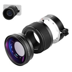 NEEWER NW-457 Sony ZV1 -kameralle 24 mm: n objektiivi 18 mm: n 0,75X laajakulmaan + 10X makromuunnosobjektiiviin