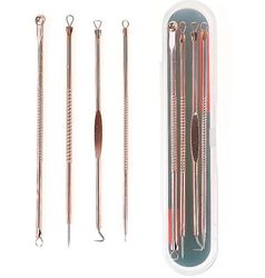 Coosilo Blackhead Bums Spot Popper Plet Comedone Tool Acne Extractor Remover Kit steg guld
