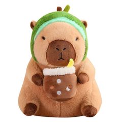 30cm / 40cm Capybara pehmolelut Lapset ruma ja söpö pehmolelut halaava tyyny irrotettavalla päänsuojuksella Avokado