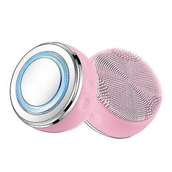 2in1 Led Light Silicone Heating Face Cleanser Massage Ansiktsrengöring Hud |hem Använd skönhetsenheter