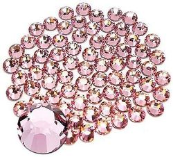 Linkrunning Lim Fix Flatback Rhinestones Glas Diamantes Ædelstene til Nail Art (ss20 576stk, Pink) 4.8mm