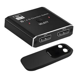8K DisplayPort Switch 2 in 1 out / 1 in 2 out Display Port DP Switch tukee 8K30Hz 4K120Hz PC:lle Musta