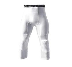 Koripallo Leggingsit Polvisuojalla miehille 3/4 Kompressiohusut Urheilu Ammattimaiset polvisuojat Törmäyksenestoa Valkoinen M