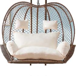 Ulkona riipputuoli Pestävät paksut tyynyt 2-paikkaiselle keinutuolille suuri koko sopii 2 hengelle (ei tuolia)