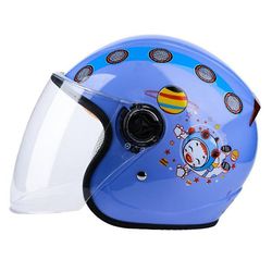 Børn Full Face Hjelm Motorcykel Kids Hjelme Motorcykel Childs Sikkerhed Medaljon Beskyttelse Gear Blå