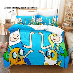 f555 Lakanat Adventure Time vuodevaatteet Yhden hengen Twin Full Queen King -kokoinen sänkysetti Aikuisten lasten makuuhuoneen pussilakanasetit par...