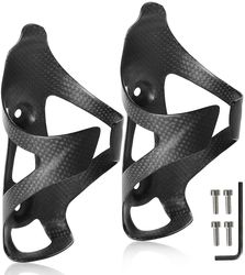 Linkrunning 2stk Ultralet fuld kulfiber cykel cykel drikke vandflaske bur holder beslag til landevejscykel Mtb Cykling Sort