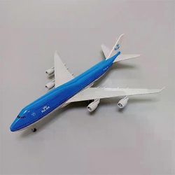 Unbrand 20cm lennokki Alankomaat KLM B747 Airlines Boeing 747 Airways metalliseoksesta valmistettu lentokone lennokki w pyörät laskutelineet