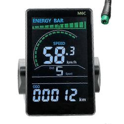 M6C sähköpyörän LCD-näyttömittari 24V-60V sähköpyörälle (5PIN) Edition C